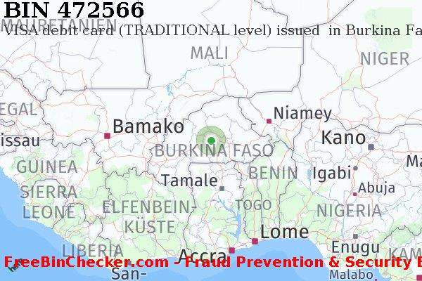 472566 VISA debit Burkina Faso BF BIN-Liste
