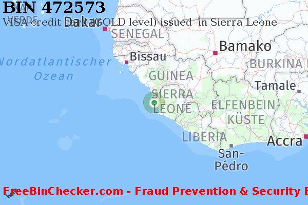 472573 VISA credit Sierra Leone SL BIN-Liste