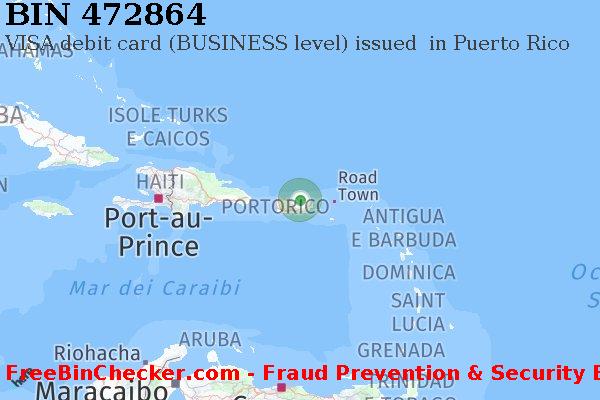 472864 VISA debit Puerto Rico PR Lista BIN