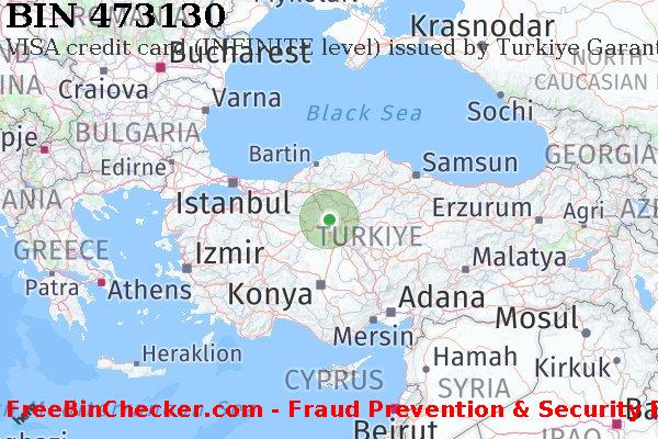 473130 VISA credit Turkey TR बिन सूची