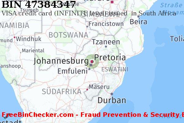 47384347 VISA credit South Africa ZA BIN-Liste
