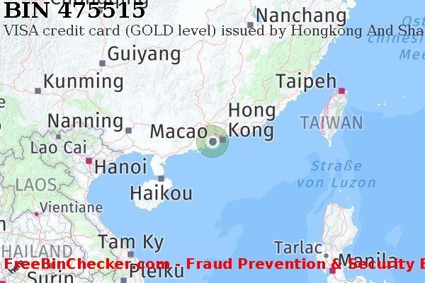 475515 VISA credit Macau MO BIN-Liste