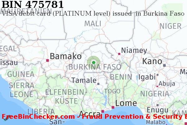 475781 VISA debit Burkina Faso BF BIN-Liste