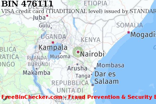 476111 VISA credit Kenya KE Lista BIN