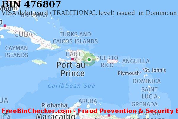 476807 VISA debit Dominican Republic DO BIN Lijst