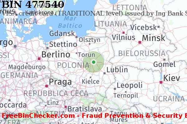 477540 VISA credit Poland PL Lista BIN