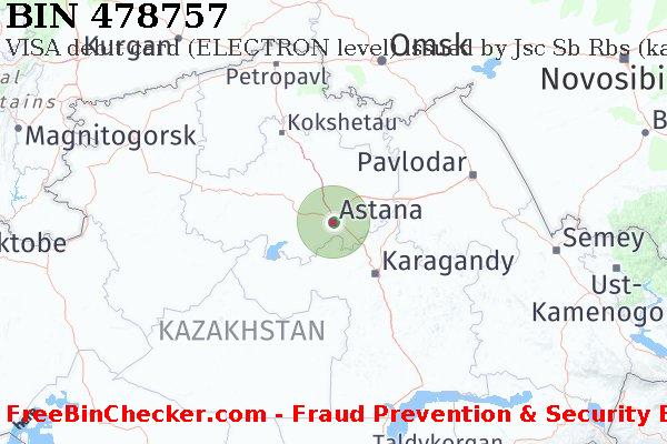 478757 VISA debit Kazakhstan KZ BIN List