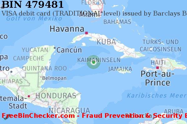 479481 VISA debit Cayman Islands KY BIN-Liste