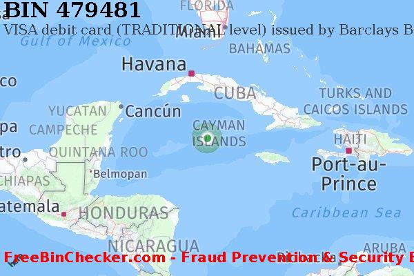 479481 VISA debit Cayman Islands KY BIN 목록