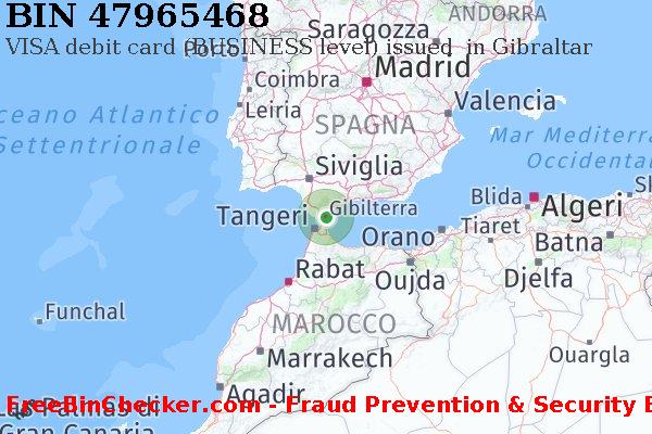 47965468 VISA debit Gibraltar GI Lista BIN
