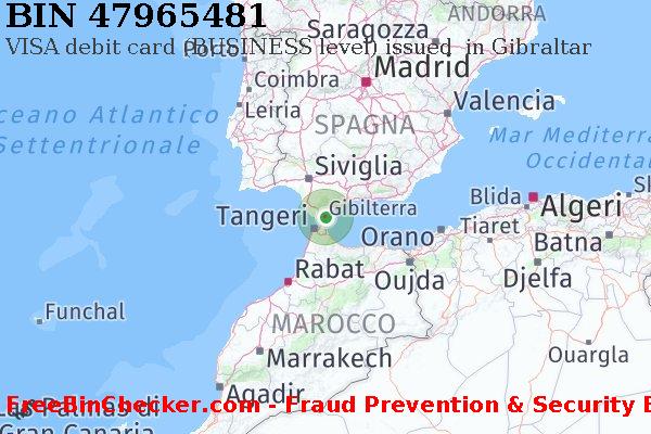 47965481 VISA debit Gibraltar GI Lista BIN