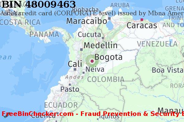 48009463 VISA credit Colombia CO बिन सूची