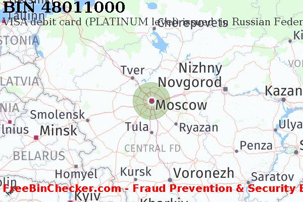 48011000 VISA debit Russian Federation RU BIN List
