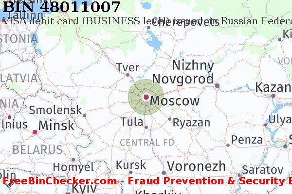48011007 VISA debit Russian Federation RU BIN List