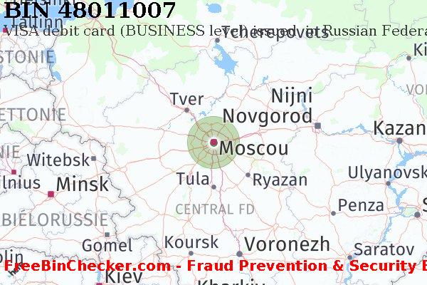 48011007 VISA debit Russian Federation RU BIN Liste 