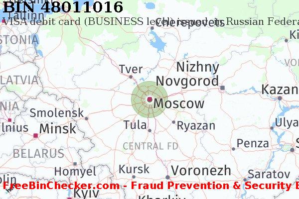 48011016 VISA debit Russian Federation RU BIN List