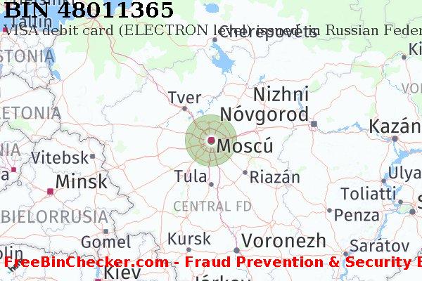 48011365 VISA debit Russian Federation RU Lista de BIN