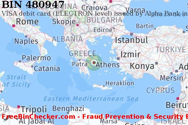 480947 VISA debit Greece GR Lista de BIN