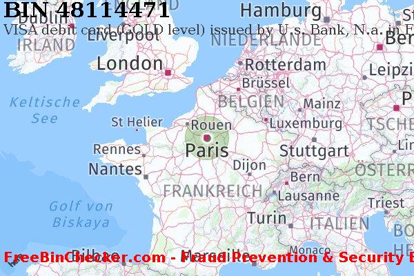 48114471 VISA debit France FR BIN-Liste