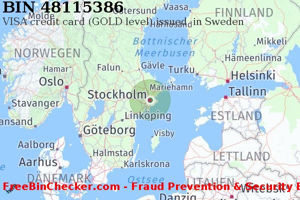 48115386 VISA credit Sweden SE BIN-Liste