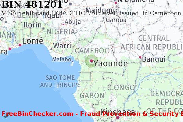 481201 VISA debit Cameroon CM Lista de BIN