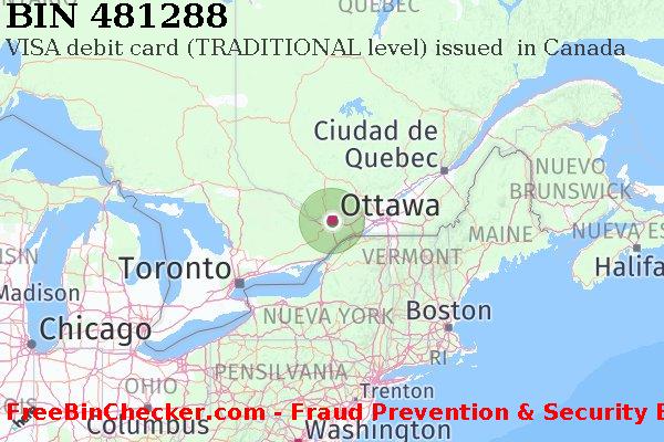 481288 VISA debit Canada CA Lista de BIN