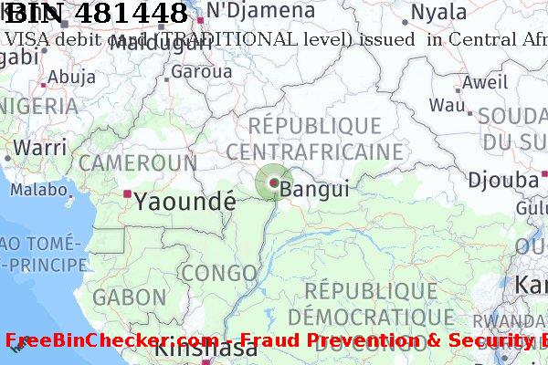 481448 VISA debit Central African Republic CF BIN Liste 