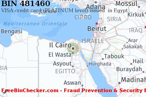 481460 VISA credit Egypt EG Lista BIN