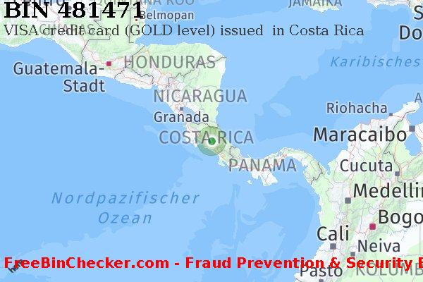 481471 VISA credit Costa Rica CR BIN-Liste