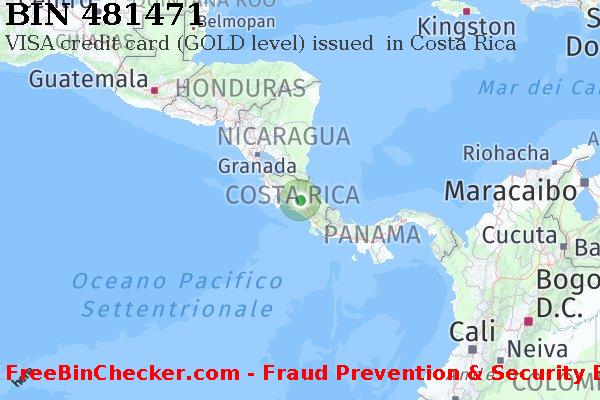 481471 VISA credit Costa Rica CR Lista BIN
