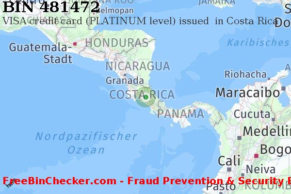481472 VISA credit Costa Rica CR BIN-Liste