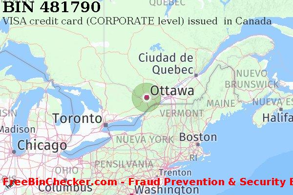 481790 VISA credit Canada CA Lista de BIN