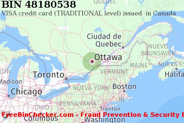 48180538 VISA credit Canada CA Lista de BIN