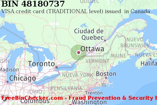 48180737 VISA credit Canada CA Lista de BIN
