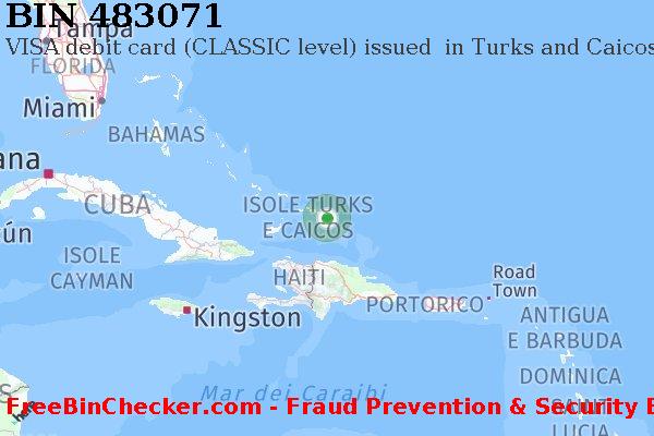 483071 VISA debit Turks and Caicos Islands TC Lista BIN