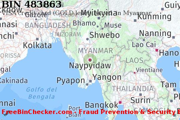 483863 VISA credit Myanmar MM Lista BIN