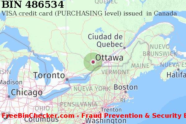 486534 VISA credit Canada CA Lista de BIN