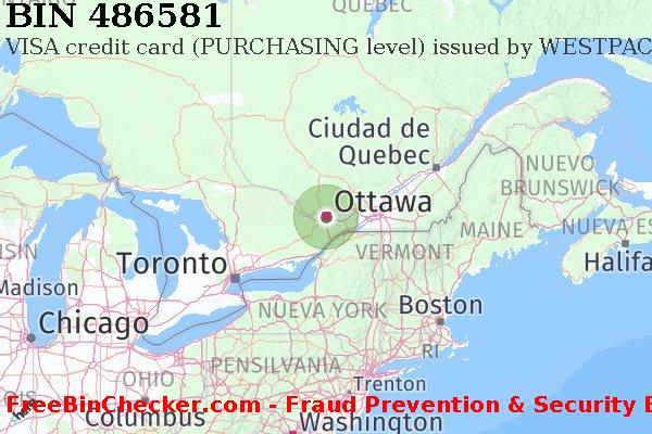 486581 VISA credit Canada CA Lista de BIN