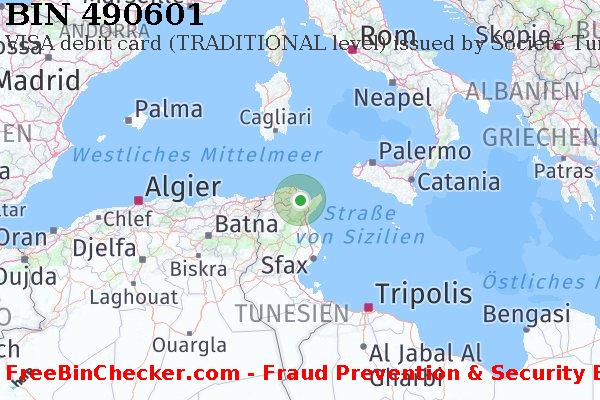 490601 VISA debit Tunisia TN BIN-Liste