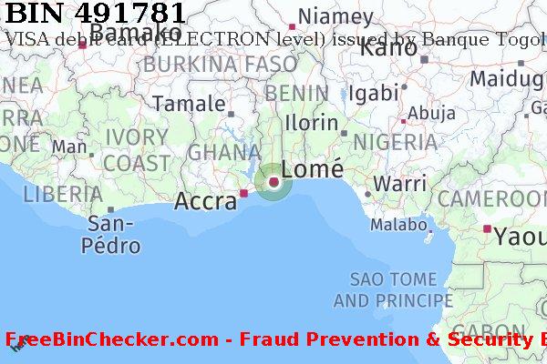 491781 VISA debit Togo TG BIN List