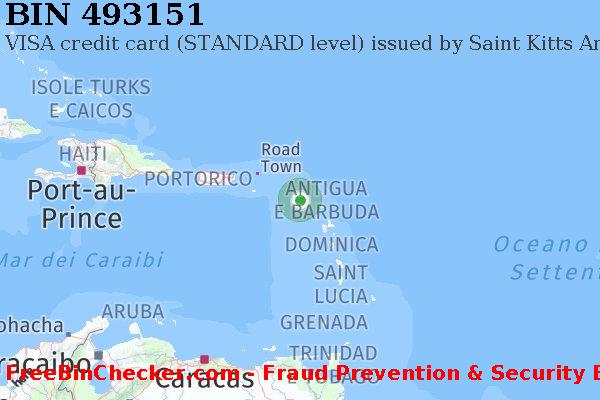 493151 VISA credit Saint Kitts and Nevis KN Lista BIN