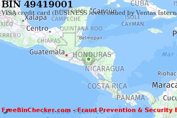 49419001 VISA credit Honduras HN Lista BIN