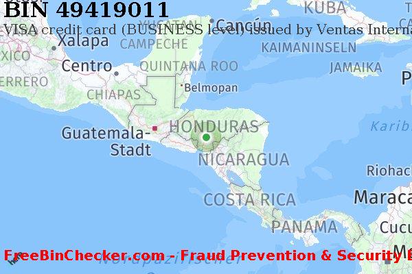 49419011 VISA credit Honduras HN BIN-Liste