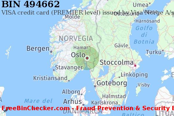 494662 VISA credit Norway NO Lista BIN