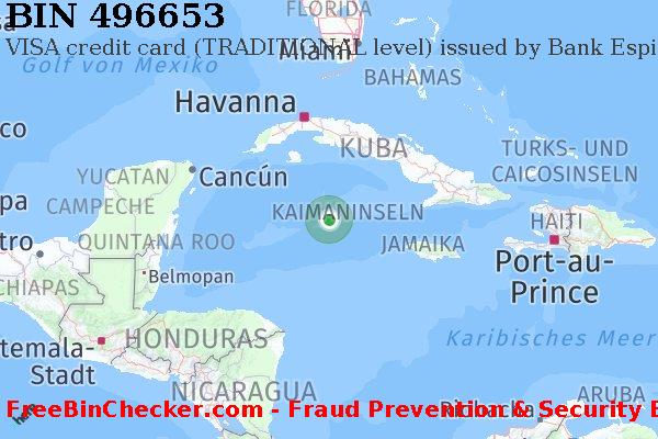 496653 VISA credit Cayman Islands KY BIN-Liste