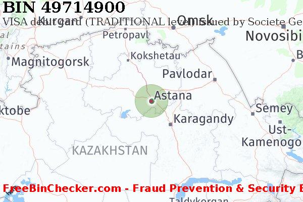 49714900 VISA debit Kazakhstan KZ BIN List