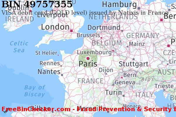 49757355 VISA debit France FR BIN List