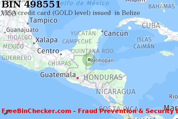 498551 VISA credit Belize BZ Lista de BIN