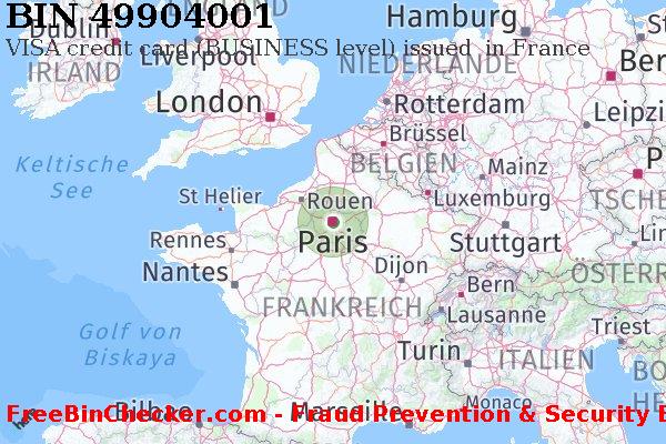 49904001 VISA credit France FR BIN-Liste