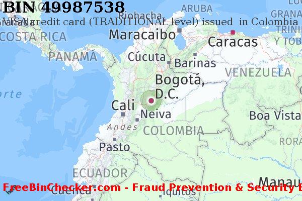 49987538 VISA credit Colombia CO Lista de BIN